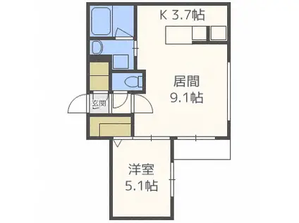 グランドサクセス南麻生(1LDK/5階)の間取り写真