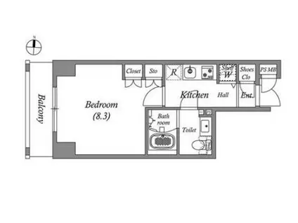 GRAN PASEO本所吾妻橋(1K/4階)の間取り写真