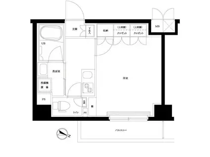 ルーブル川崎上平間弐番館(1K/4階)の間取り写真