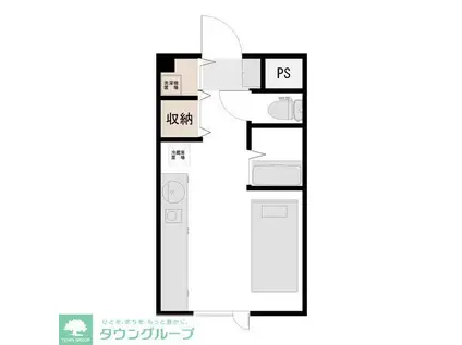 ハイブリッジ11(ワンルーム/4階)の間取り写真