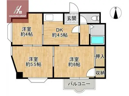 ライフワーク葵(3DK/2階)の間取り写真