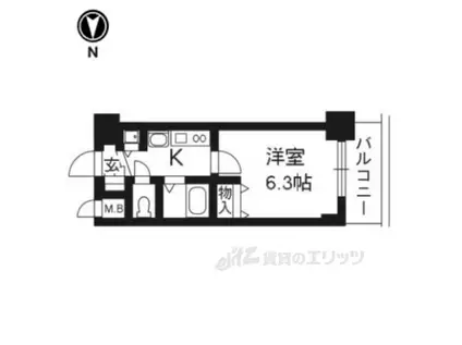 プレサンス京都駅前千都(1K/2階)の間取り写真