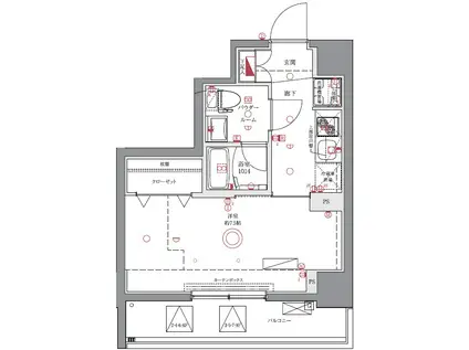 ユリカロゼAZ亀戸II(1K/2階)の間取り写真