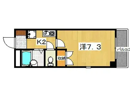 アイワマンション(1K/2階)の間取り写真