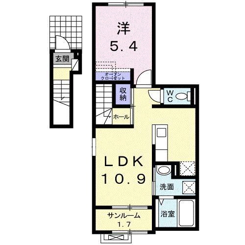 レジェンドモリ(1LDK/2階)の間取り写真