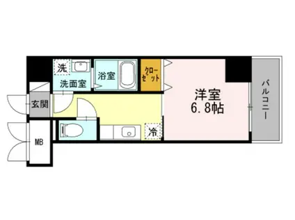 GRAND・REVE(1K/8階)の間取り写真