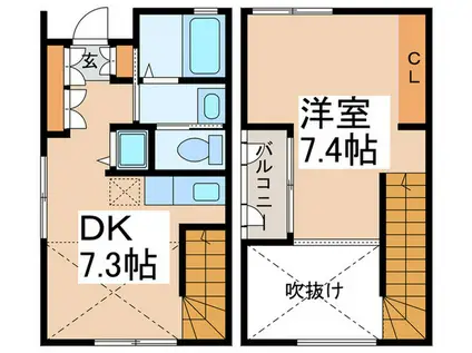 POLARIS(1DK/1階)の間取り写真