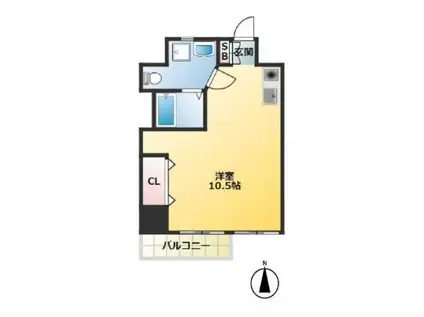 山口第二ビル(ワンルーム/5階)の間取り写真