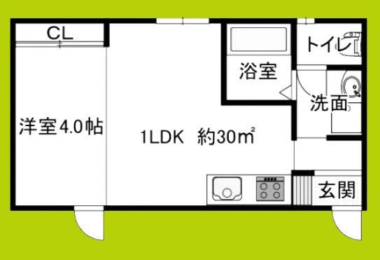 HALELEA(1LDK/1階)の間取り写真