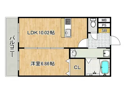  グレースショウエイ(1LDK/1階)の間取り写真