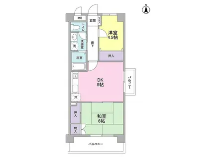 メゾン・ド・カマラド(2DK/4階)の間取り写真