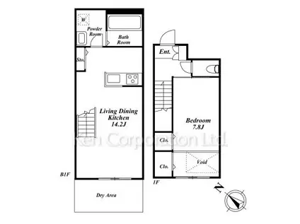CASA CURIOSO(1LDK/1階)の間取り写真