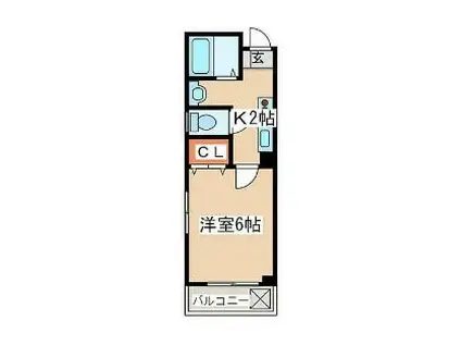 グローブヒル(1K/2階)の間取り写真