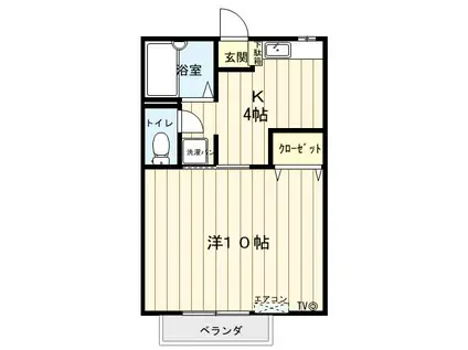 シルフィードL(1K/1階)の間取り写真