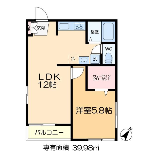 ファミリアハイツ(2DK/1階)の間取り写真