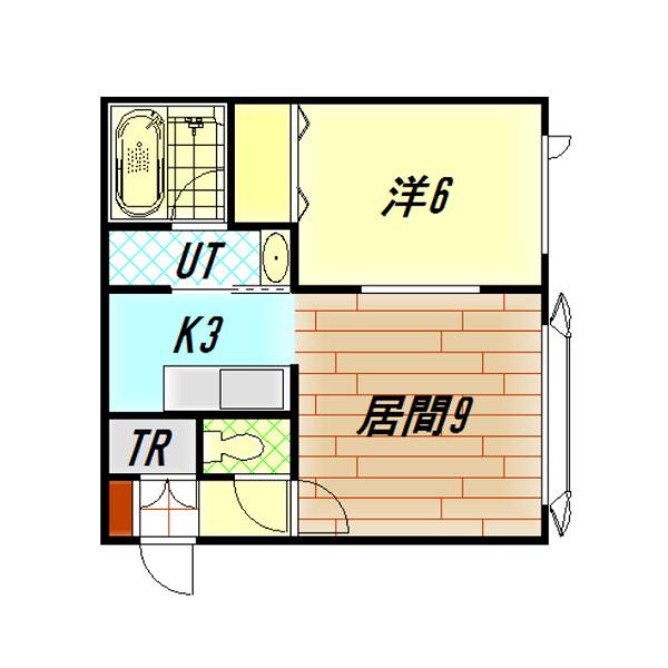 ロワールE(1DK/1階)の間取り写真