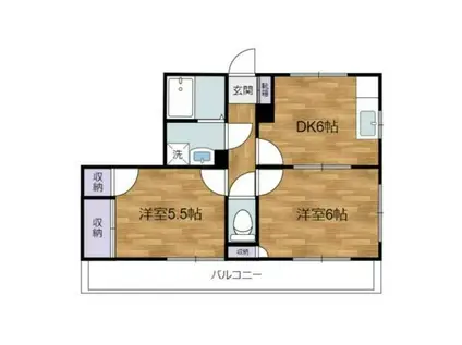 エステートピアにしよね(2DK/1階)の間取り写真