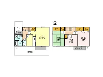 ビアハウス(3LDK/1階)の間取り写真