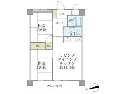 シャルムKカーサ(2LDK/4階)の間取り写真