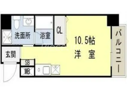 フレアコート北浜(ワンルーム/5階)の間取り写真