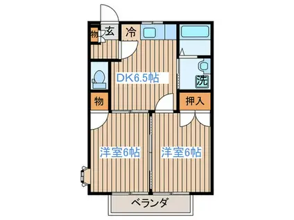 グランデュール白石蔵王(2DK/2階)の間取り写真