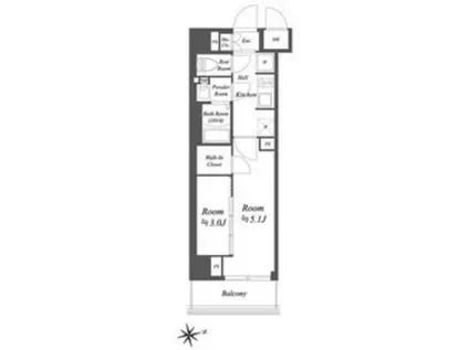 ブランシエスタ荻窪(2K/2階)の間取り写真