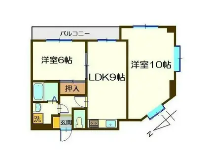 栗原マンションII(2LDK/1階)の間取り写真