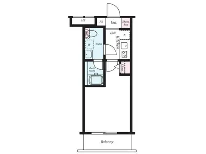 PREMIUM CUBE 中野新橋(1K/2階)の間取り写真