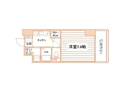 アルページュ杁中(1K/7階)の間取り写真