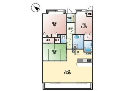 ポレスターステーションシティ佐久平(3LDK/2階)の間取り写真