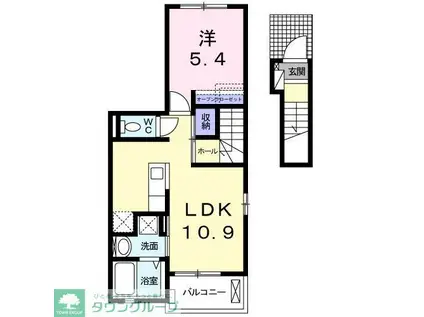 カーサ デ アドベ(1LDK/2階)の間取り写真