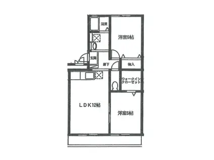 プランドール妙典K・T・M(2LDK/2階)の間取り写真