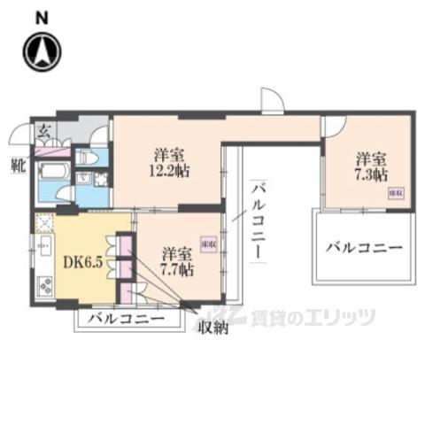 アーバネックス三条(3DK/5階)の間取り写真