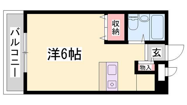ロイヤルコーポ高砂(ワンルーム/5階)の間取り写真