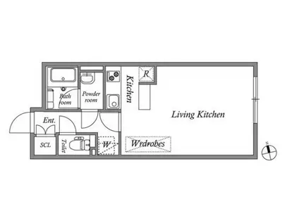 パセオ市谷加賀町(1K/2階)の間取り写真