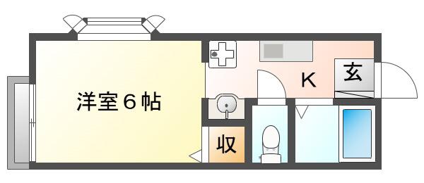 チェリーハウス(1K/2階)の間取り写真