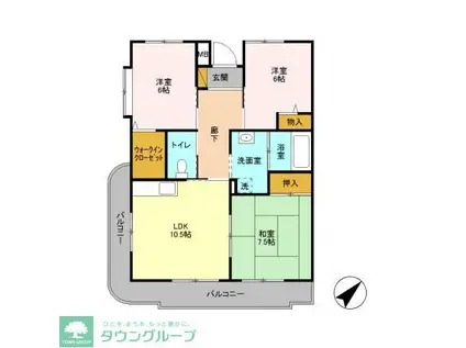 エコガーデンC(3LDK/1階)の間取り写真