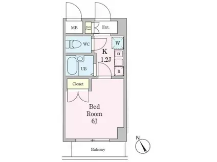 ケーディーエックスレジデンス横浜関内(1K/6階)の間取り写真