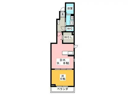 シャンフルール・アイ(1LDK/1階)の間取り写真