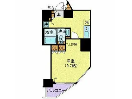 メイクスデザイン西新宿(1K/8階)の間取り写真