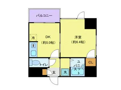 日暮里サニーコート(1DK/6階)の間取り写真