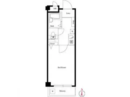 プレール新橋(ワンルーム/4階)の間取り写真