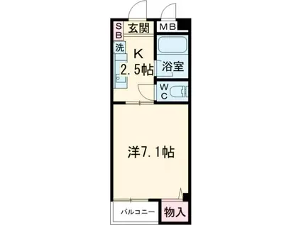 グラン山下(1K/3階)の間取り写真