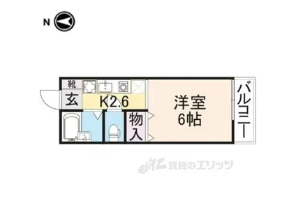 メゾン・ド・スリシエ1B棟(1K/2階)の間取り写真