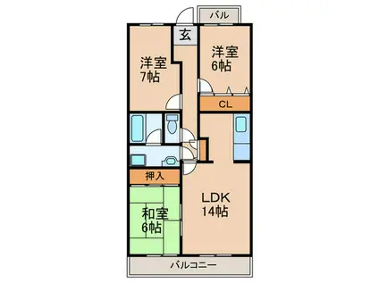 メナージュマルヤマ(3LDK/4階)の間取り写真