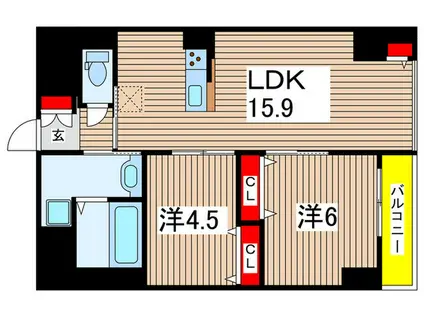 アーバンパレス(2LDK/2階)の間取り写真