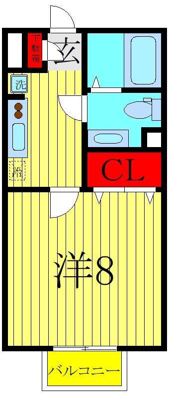 COZYVILLA(1K/2階)の間取り写真