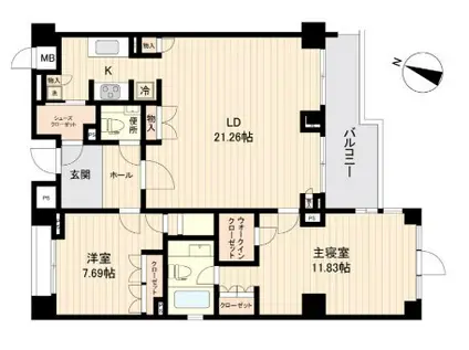 エスティメゾン白金台(2LDK/3階)の間取り写真
