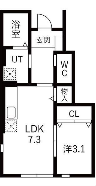ブラストII(1LDK/1階)の間取り写真