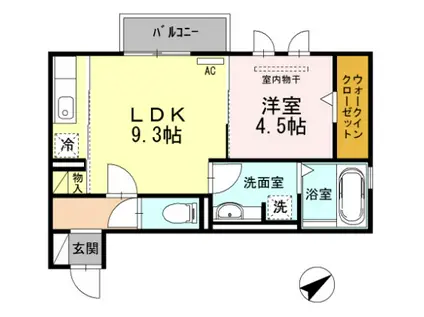 CLE DU BONHEUR1-205(1LDK/1階)の間取り写真